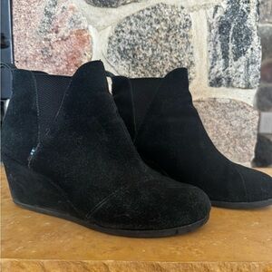 Toms Black Suede Ankle Booties